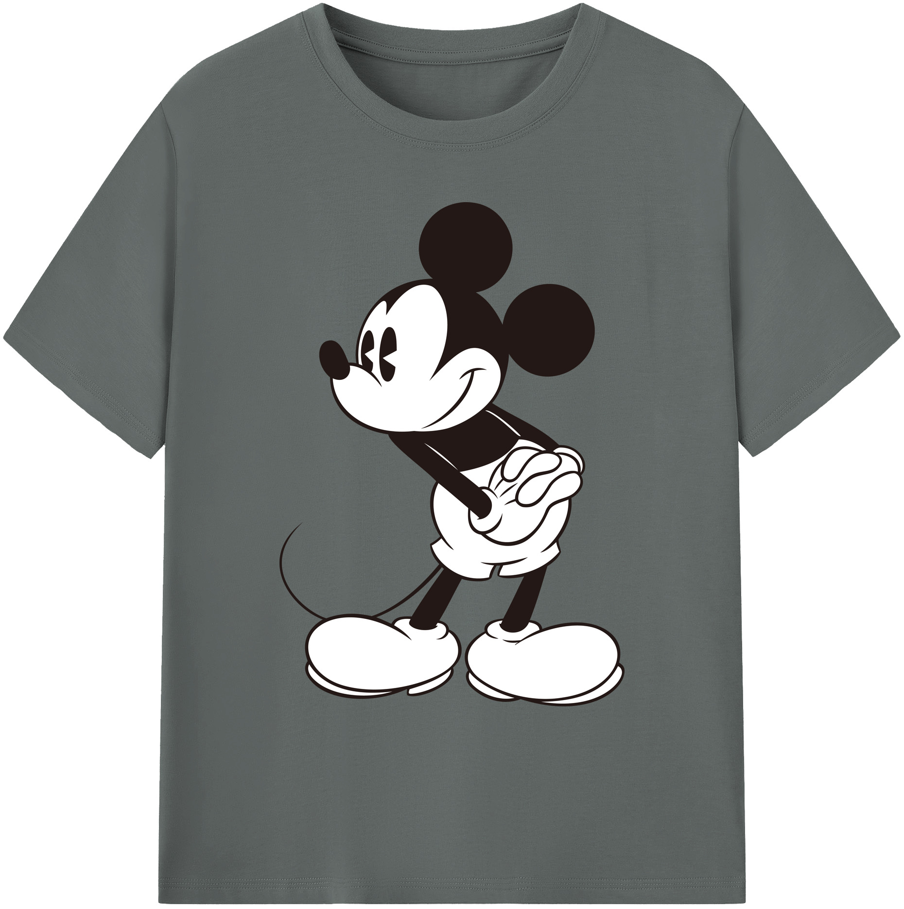 ミッキーマウス Mickey Mouse 綿100％ メンズ半袖Tシャツ｜肌触りやわらか＆通気性